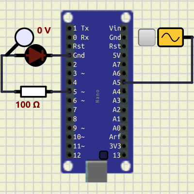 SimulIDE sensor circuit