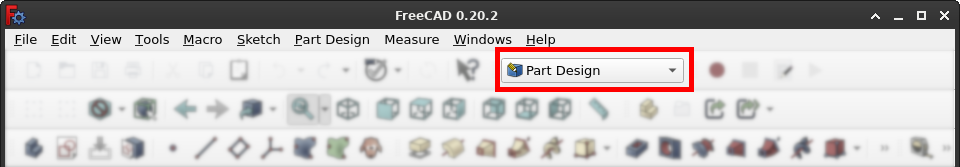 Finding the Part Design workbench