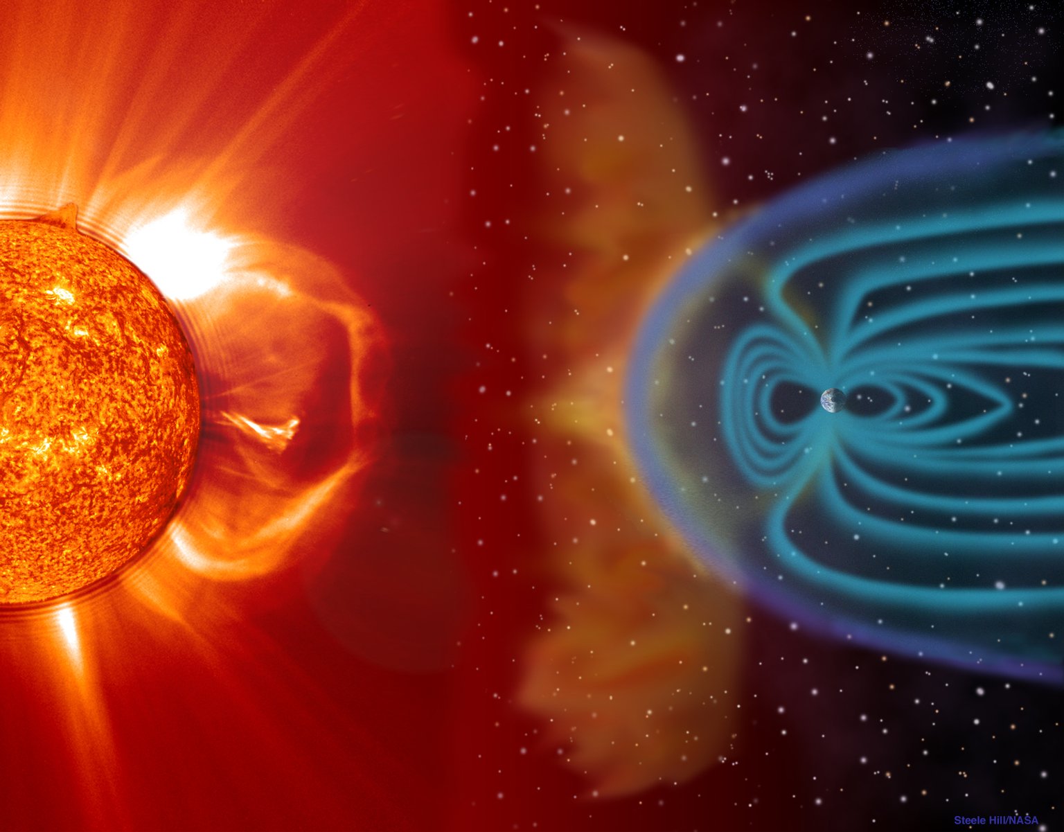 SPACE WEATHER illustration by NASA Images