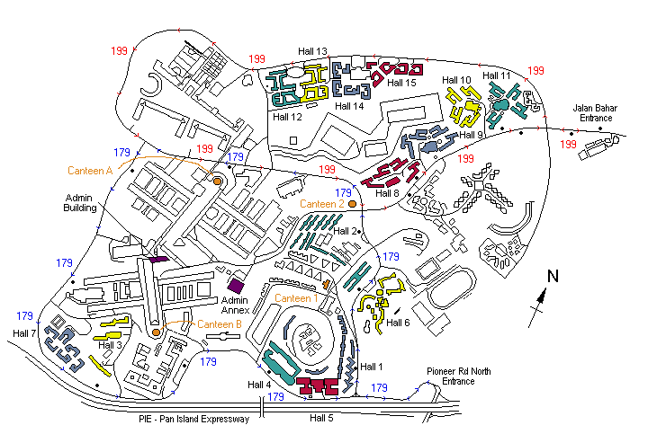 Map of NTU halls